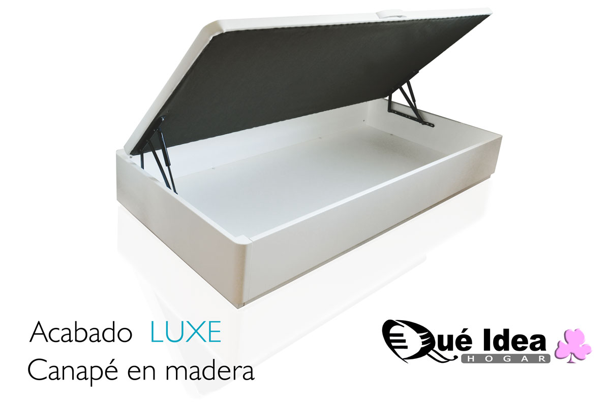 canapé de madera con apertura lateral acabado Luxe color blanco lacado