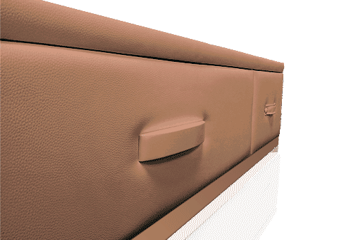 tapizado camel para la cama con cajones