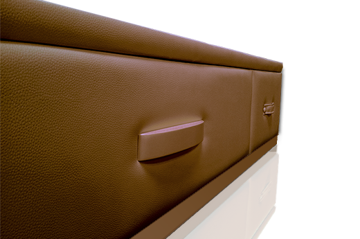 color cuero para el canapé con cajones