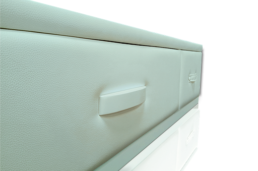 color sky azulceleste claro de cama con cajones