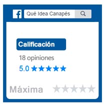 calificación en facebook de Qué Idea Canapés