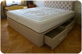 Colchón viscorrelax con canape grande de seis cajones laterales