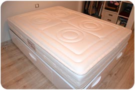 Colchón Viscorrelax más cama con cajones con acabado Luxe de 160x200 montado en Madrid