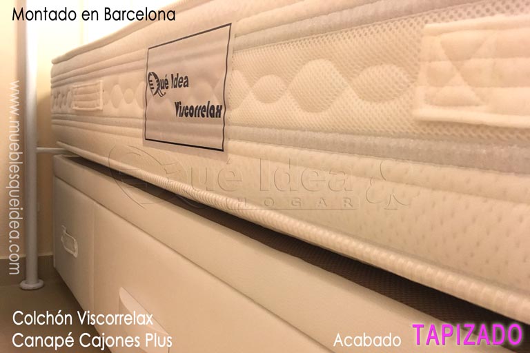 Montaje de un Colchón Viscorrelax más un canapé con cajones en Barcelona