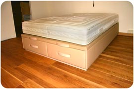 Ejemplo de colchón viscorrelax con canapé con cajones montado en Burgos