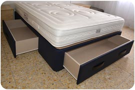 Colchón y cama con cajones de 135 ancho