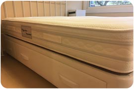 Colchón viscorrelax en un canapé con cajones laterales