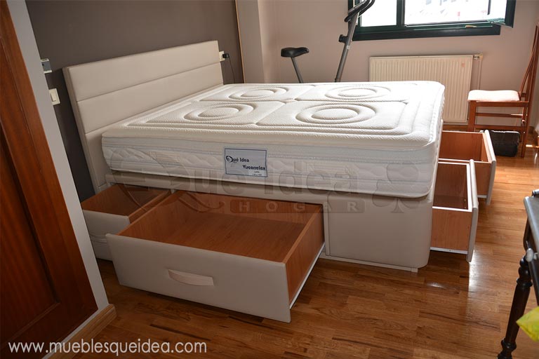 Viscorrelax grande de 180 de ancho, con cabecero de cama modelo Vigo y cama con cajones modelo CTP6-ZR entregado en Galicia