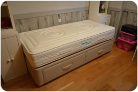 Oferta Colchón individual Viscorrelax y canapé con dos cajones laterales