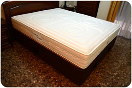 Colchón Viscorrelax y cama tapizada