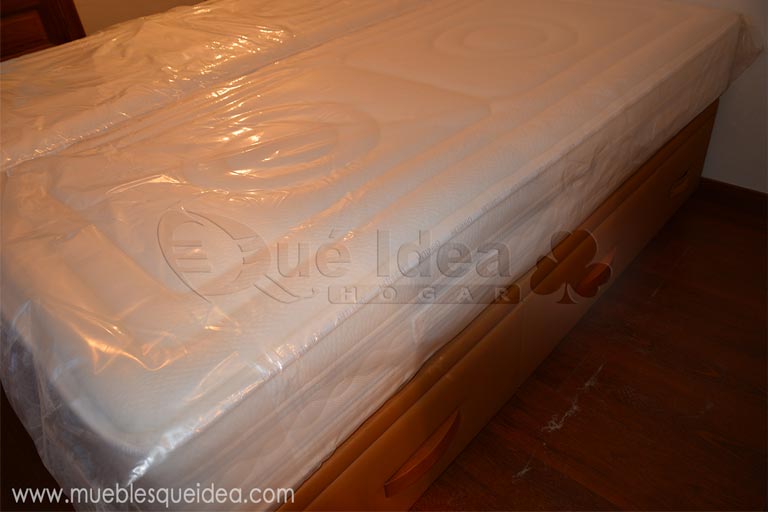 Colchón Viscorrelax sin desembalar con cama con cajones entregado en Toledo