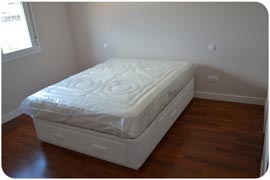 Colchón embolsado y cama con cajones blanca Barcelona