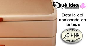 Detalle de la tapa del Canapé Nido con tejido 3D