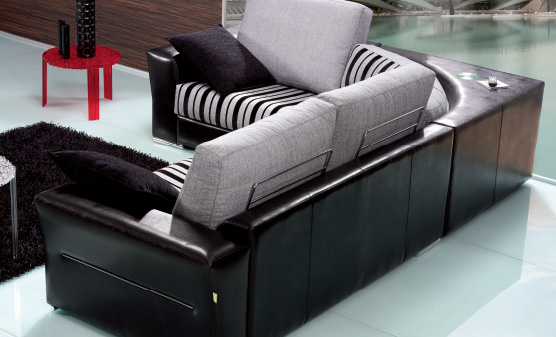 Rinconera de piel y tela Rustika GH10