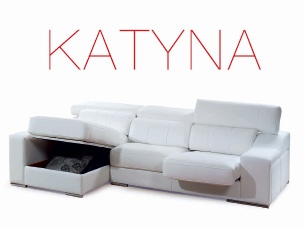 sofá modelo katyna con el chaiselongue abierto
