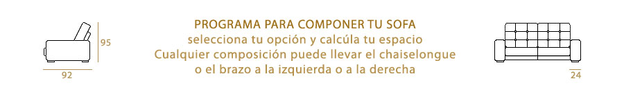 medidas de los módulos del sofa 3 y 2 plazas