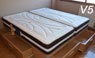 Dos colchones VISCOMODO sobre cama de madera con cajones unidos por dos cremalleras