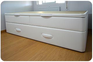 Canapé Nido reformado en altura para colchón más gruso en el arrastre