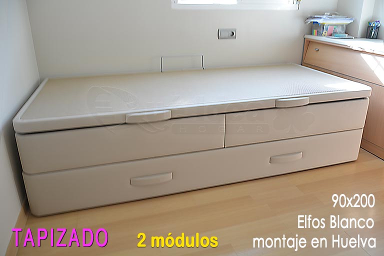 Canapé nido en color blacop de 90cm por 2 metros de largo en dos módulos monatdo en Huelva