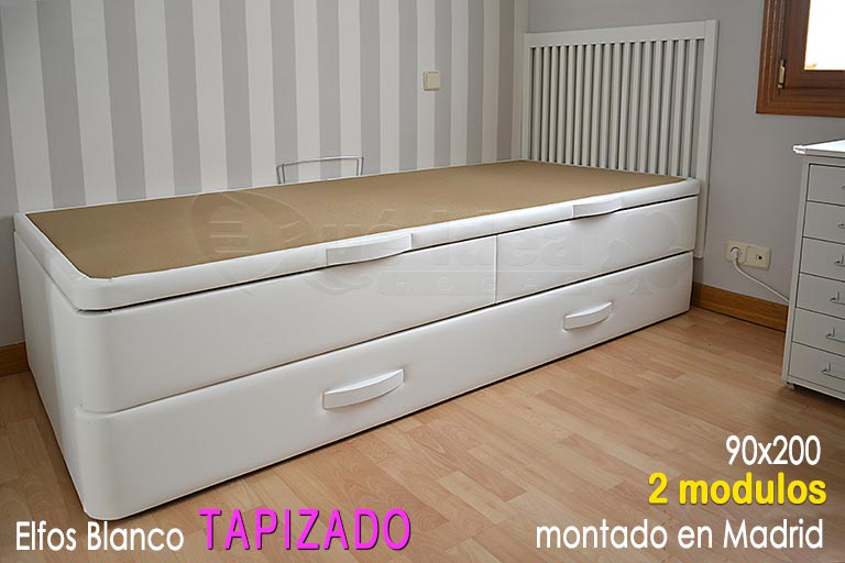 Canapé nido instalado en madrid de dos módulos color blanco blanco