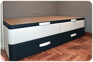 Canapé nido con tapizado combinado