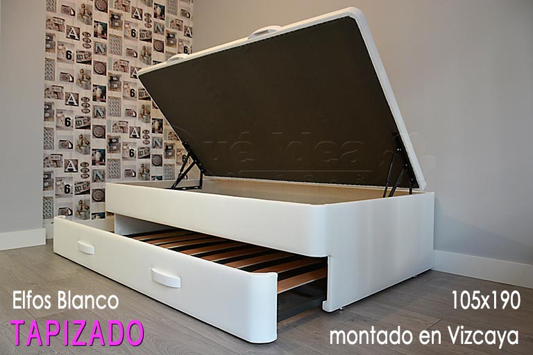 Canapé Nido blanco de 105x190 montado en vivienda de fácil acceso en Vizcaya