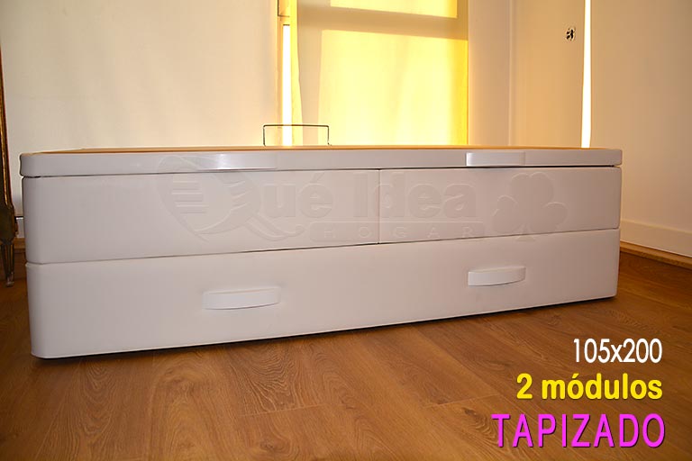 Canape Nido tapizado en color blanco de 105x200 fabricado en dos módulos