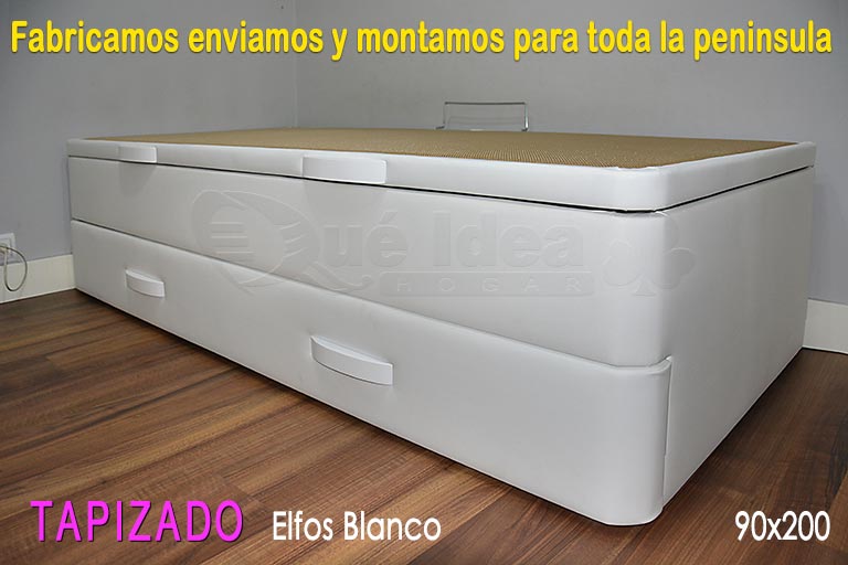 Canapé nido de 90x200 de un solo módulo en color blanco montado por Que Idea Hogar