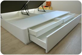 Canapé abatible con pie de cama para almacenaje