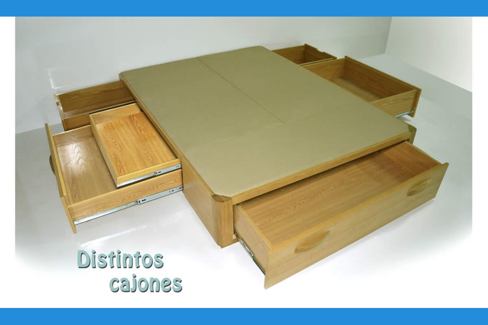 Canapé con muchos cajones modelo Plus acabado forte color roble