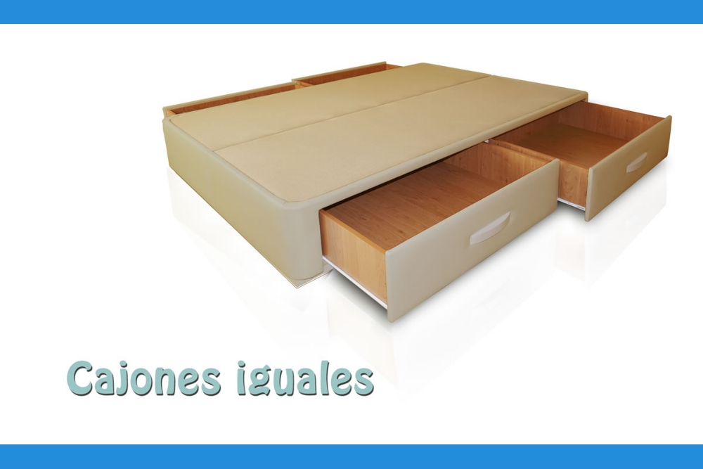 Cama canapé tapizado con cajones iguales en los dos laterales