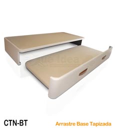 Cama nido sencilla con arrastre de base tapizada
