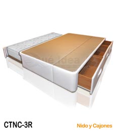 Cama nido tapizada y con cajones en un lateral