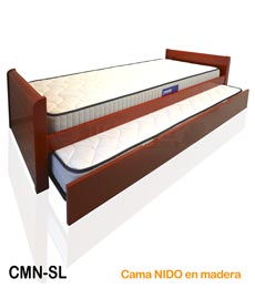 Cama nido acabada en madera lacada tipo Luxe