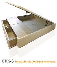 canapé abetible con cajones en los pies de la cama tapizada