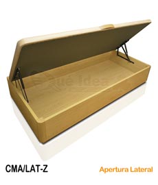 Canapé de tapa abatible apertura lateral acabado en madera de roble