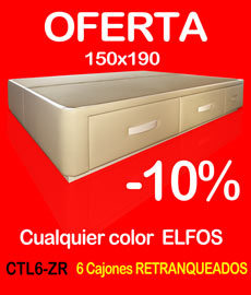 Canapé con cajones laterales tapizados de Qué Idea Hogar