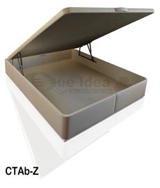 Canapé de tapa abatible con acabado tapizado en polipiel