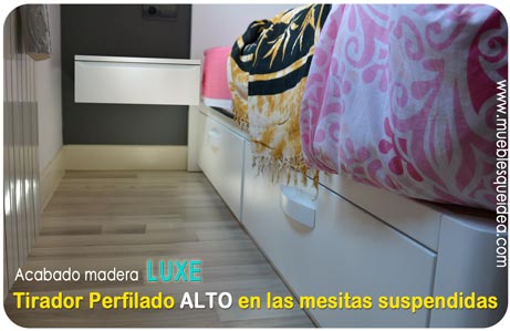 Mesita suspendida o flotante con el tirador perfilado alto en un todo en uno de Que Idea Hogar