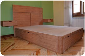 cama con cajones mesitas y cabecero